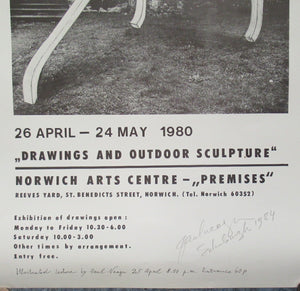 Pencil Signed 1980s Exhibition Poster: Paul Neagu Norwich
