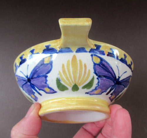 1930s Lady Artist Hand Painted Pottery Quaich Signed J Liddell 