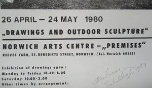 Pencil Signed 1980s Exhibition Poster: Paul Neagu Norwich