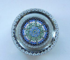 Large Caithness Whitefriars 1980s Millefiori Canes Paperweight