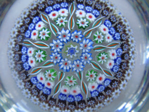 Large Caithness Whitefriars 1980s Millefiori Canes Paperweight