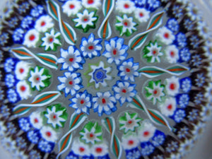 Large Caithness Whitefriars 1980s Millefiori Canes Paperweight