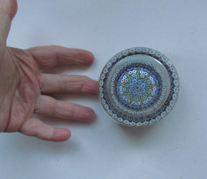 Large Caithness Whitefriars 1980s Millefiori Canes Paperweight