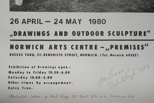 Pencil Signed 1980s Exhibition Poster: Paul Neagu Norwich