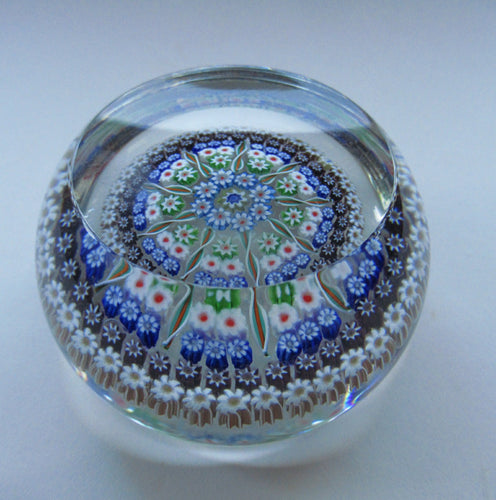 Large Caithness Whitefriars 1980s Millefiori Canes Paperweight