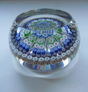 Large Caithness Whitefriars 1980s Millefiori Canes Paperweight