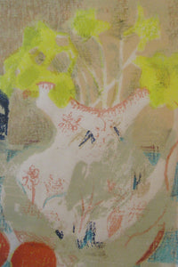 Still Life with Teapot, Daffodils, Mug and Oranges. Pierre Bonnard Style