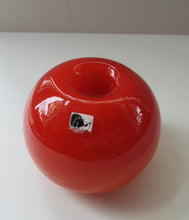 Load image into Gallery viewer, 1950s Glass Ball Candlestick, probably Swedish. Retailed by Wuidart Glass
