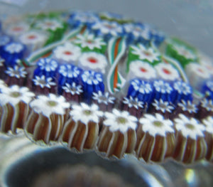 Large Caithness Whitefriars 1980s Millefiori Canes Paperweight