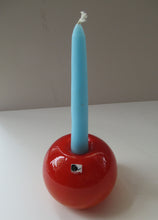 Load image into Gallery viewer, 1950s Glass Ball Candlestick, probably Swedish. Retailed by Wuidart Glass
