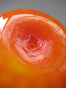 1950s Glass Ball Candlestick, probably Swedish. Retailed by Wuidart Glass