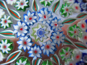 Large Caithness Whitefriars 1980s Millefiori Canes Paperweight