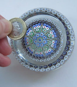 Large Caithness Whitefriars 1980s Millefiori Canes Paperweight