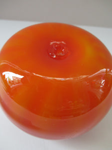 1950s Glass Ball Candlestick, probably Swedish. Retailed by Wuidart Glass