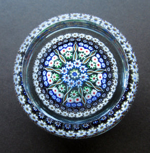 Large Caithness Whitefriars 1980s Millefiori Canes Paperweight