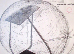 LARGE 1976 Poster for Generative Code Art Exhibition by PAUL NEAGU. Signed in pencil.