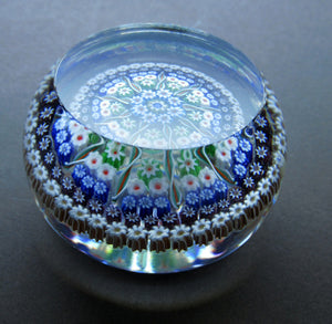 Large Caithness Whitefriars 1980s Millefiori Canes Paperweight