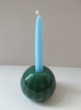 Load image into Gallery viewer, 1950s Glass Ball Candlestick, probably Swedish. Retailed by Wuidart Glass
