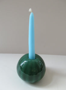 1950s Glass Ball Candlestick, probably Swedish. Retailed by Wuidart Glass