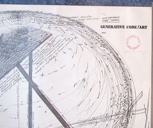 LARGE 1976 Poster for Generative Code Art Exhibition by PAUL NEAGU. Signed in pencil.