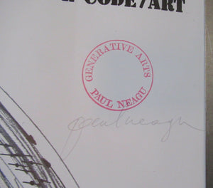 LARGE 1976 Poster for Generative Code Art Exhibition by PAUL NEAGU. Signed in pencil.