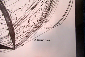 LARGE 1976 Poster for Generative Code Art Exhibition by PAUL NEAGU. Signed in pencil.