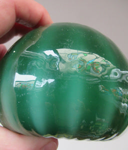 1950s Glass Ball Candlestick, probably Swedish. Retailed by Wuidart Glass