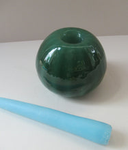 Load image into Gallery viewer, 1950s Glass Ball Candlestick, probably Swedish. Retailed by Wuidart Glass
