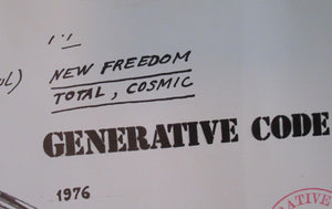 LARGE 1976 Poster for Generative Code Art Exhibition by PAUL NEAGU. Signed in pencil.