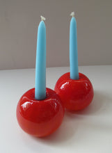 Load image into Gallery viewer, 1950s Glass Ball Candlestick, probably Swedish. Retailed by Wuidart Glass
