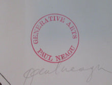 Load image into Gallery viewer, LARGE 1976 Poster for Generative Code Art Exhibition by PAUL NEAGU. Signed in pencil.
