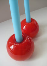 Load image into Gallery viewer, 1950s Glass Ball Candlestick, probably Swedish. Retailed by Wuidart Glass
