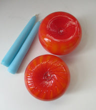 Load image into Gallery viewer, 1950s Glass Ball Candlestick, probably Swedish. Retailed by Wuidart Glass
