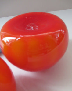 1950s Glass Ball Candlestick, probably Swedish. Retailed by Wuidart Glass
