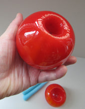 Load image into Gallery viewer, 1950s Glass Ball Candlestick, probably Swedish. Retailed by Wuidart Glass
