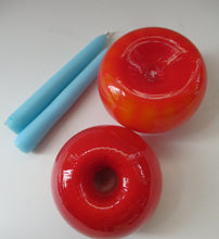 Load image into Gallery viewer, 1950s Glass Ball Candlestick, probably Swedish. Retailed by Wuidart Glass
