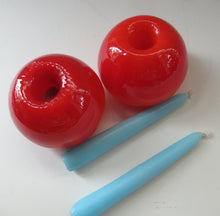 Load image into Gallery viewer, 1950s Glass Ball Candlestick, probably Swedish. Retailed by Wuidart Glass
