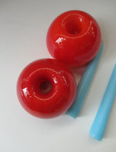 Load image into Gallery viewer, 1950s Glass Ball Candlestick, probably Swedish. Retailed by Wuidart Glass
