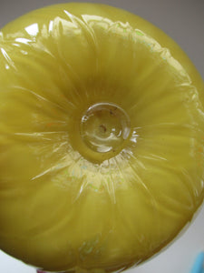 1950s Glass Ball Candlestick, probably Swedish. Retailed by Wuidart Glass