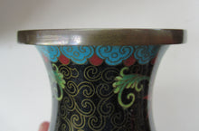 Load image into Gallery viewer, Vintage Cloisonne Dragon and Flaming Pearl Matched Pair of Vases
