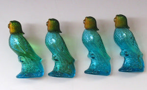 Four Avon Perfume Bottles in the Shape of Budgies