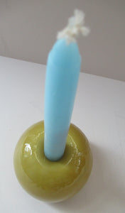 1950s Glass Ball Candlestick, probably Swedish. Retailed by Wuidart Glass
