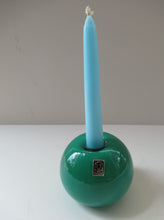 Load image into Gallery viewer, 1950s Glass Ball Candlestick, probably Swedish. Retailed by Wuidart Glass
