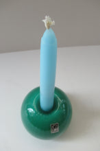Load image into Gallery viewer, 1950s Glass Ball Candlestick, probably Swedish. Retailed by Wuidart Glass
