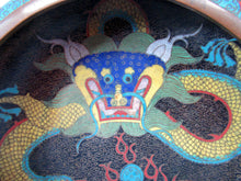 Load image into Gallery viewer, Antique Chinese  Cloisonne Bowl Five-toed Dragon Flaming Pearl  Tonghze Mark
