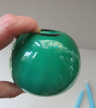Load image into Gallery viewer, 1950s Glass Ball Candlestick, probably Swedish. Retailed by Wuidart Glass
