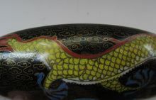 Load image into Gallery viewer, Antique Chinese  Cloisonne Bowl Five-toed Dragon Flaming Pearl  Tonghze Mark
