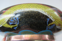 Load image into Gallery viewer, Antique Chinese  Cloisonne Bowl Five-toed Dragon Flaming Pearl  Tonghze Mark
