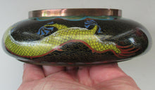 Load image into Gallery viewer, Antique Chinese  Cloisonne Bowl Five-toed Dragon Flaming Pearl  Tonghze Mark
