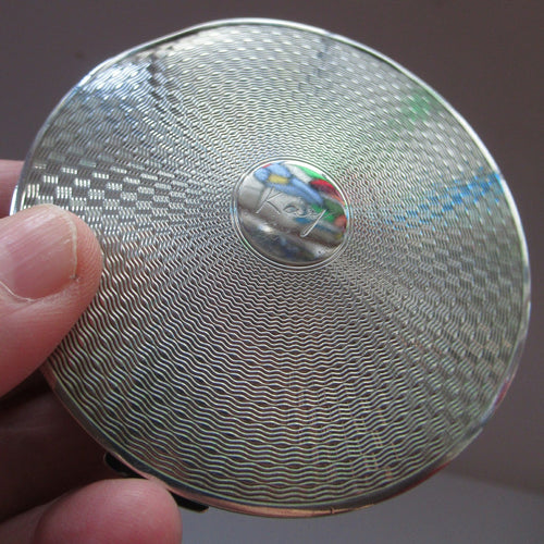 Vintage 1940s Hallmarked 1946 Solid Silver Powder Compact